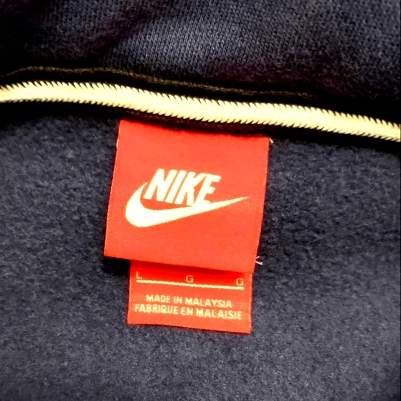 Nike Hoodie Navy Swoosh Logo graphic Sweater Pullover - Picture 4 of 6